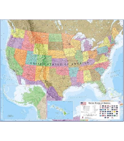 Amazon.com: Beautiful Vintage United States Map Poster - 12x7